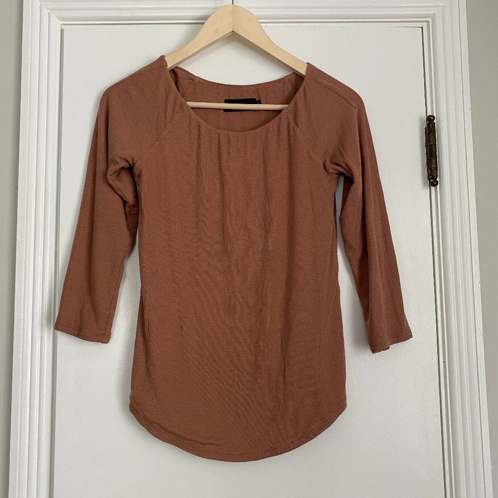 Hatch Maternity Ribbed 3/4 Sleeve Rust Orange Size 1 Small